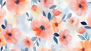 水彩花卉图案 柔美清新