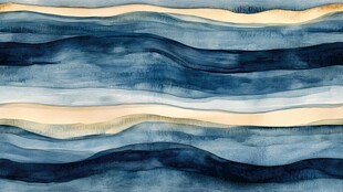 蓝黄相间水波纹理图案