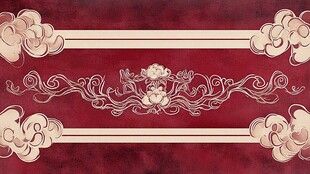 中式古典红色花纹装饰图