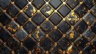 黑金菱格纹理奢华背景图