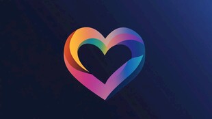 彩色爱心图形设计