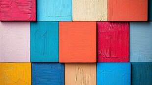 多彩色块墙面艺术纹理