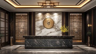 中式典雅前台接待空间