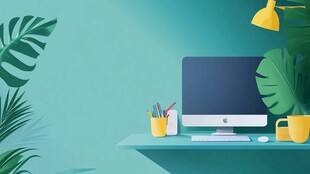 清新办公桌面布置展示