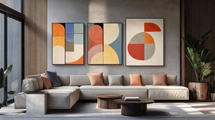 现代简约风客厅装饰挂画