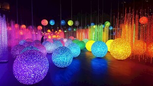 梦幻彩灯球打造浪漫空间