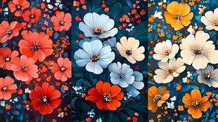 多彩花卉图案设计灵感