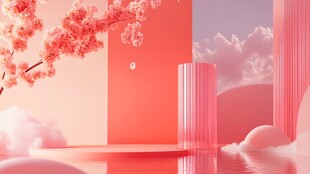 梦幻粉色系春日场景