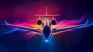 梦幻炫彩私人飞机飞行图景