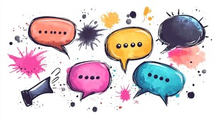 多彩对话气泡与扩音元素