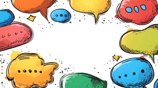 多彩手绘对话气泡背景图