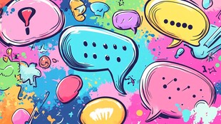 多彩对话气泡插画