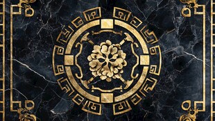黑金中式古典花纹装饰图案