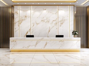 豪华大理石前台接待区