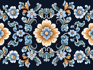 复古花卉图案装饰纹理