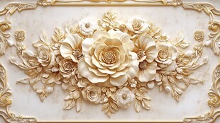金色浮雕花卉艺术装饰