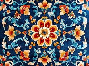 中式复古花卉图案装饰纹样