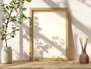 简约室内装饰框架绿植场景