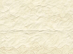 复古褶皱纸张上的山水线条