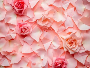 粉色玫瑰花瓣浪漫背景图