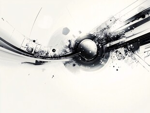 黑白科技风抽象动感画面