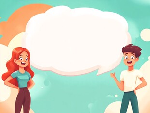 男女对话场景空白对话框