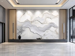 现代简约山水纹理客厅背景墙
