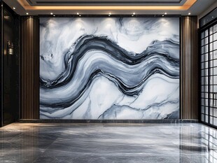 大理石纹艺术背景墙展示