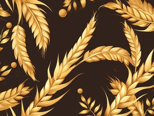 金色麦穗图案背景设计