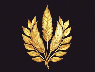 金色麦穗徽章图案设计