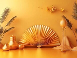 金色雅致摆件营造奢华氛围