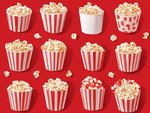 多彩爆米花杯 视觉盛宴