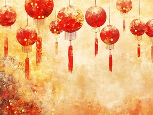 喜庆红灯笼营造节日氛围