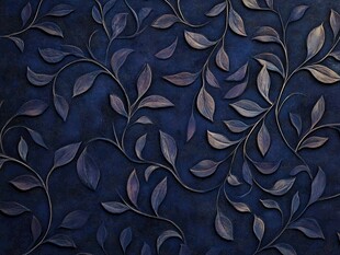 深蓝色叶藤纹理背景图案