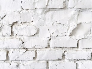 白色斑驳砖墙纹理特写