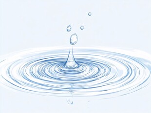 水滴入水泛起层层涟漪