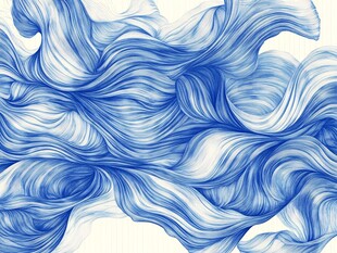 蓝色动感线条抽象艺术图案