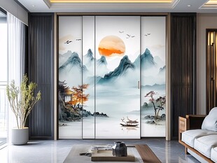 中式山水意境移门装饰画
