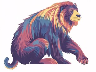 彩色毛绒熊插画