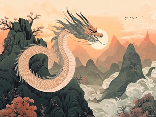 山间神龙傲立壮丽山河