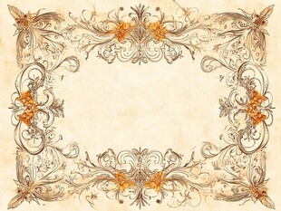 复古花卉边框装饰图案