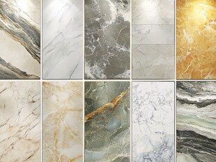 多样大理石纹理瓷砖展示