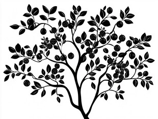 简约果树剪影图案设计