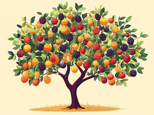 硕果累累的多彩果树