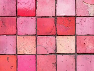 多彩斑驳的粉色瓷砖墙面