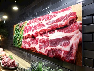 巨幅美味牛排展示画面