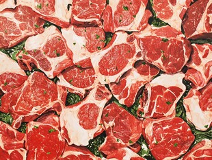 新鲜牛肉切片展示