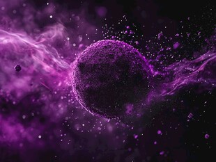 梦幻紫色星球宇宙特效图