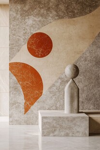 抽象艺术墙面与雕塑摆件