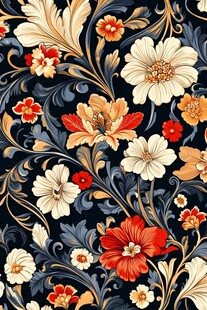 复古花卉图案精美纹样